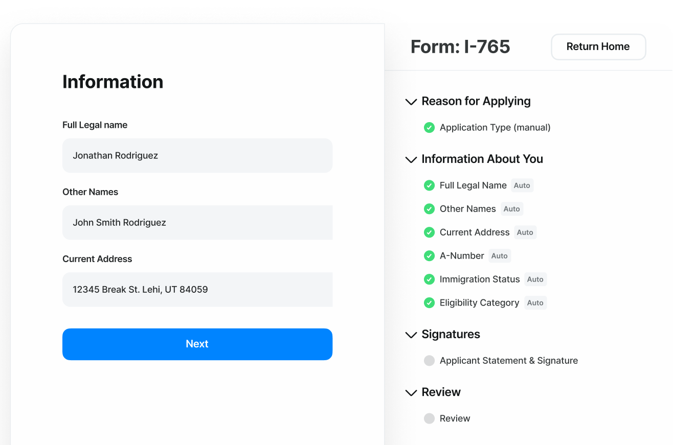 Document scanning and form interface